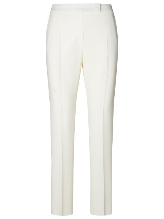 Shop Max Mara White Triacetate Blend Trousers