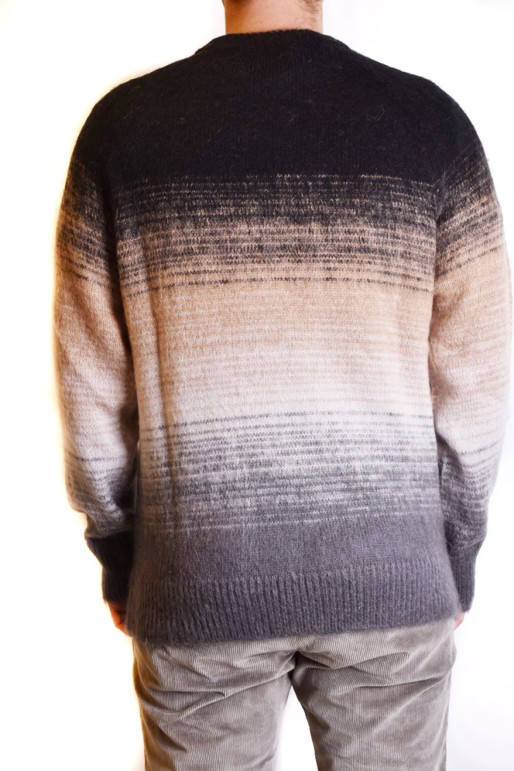 Shop Laneus Multicolor Gradient Knit Sweater In Black