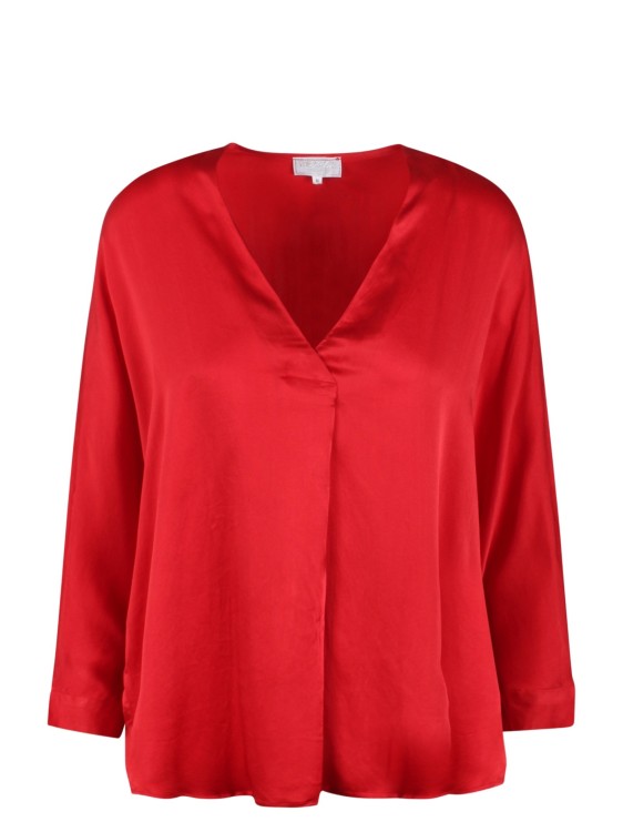 Shop The Rose Ibiza Satin Blouse In Red