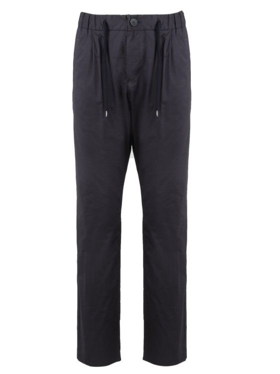 Shop Herno Light Cotton Stretch Trousers In Black