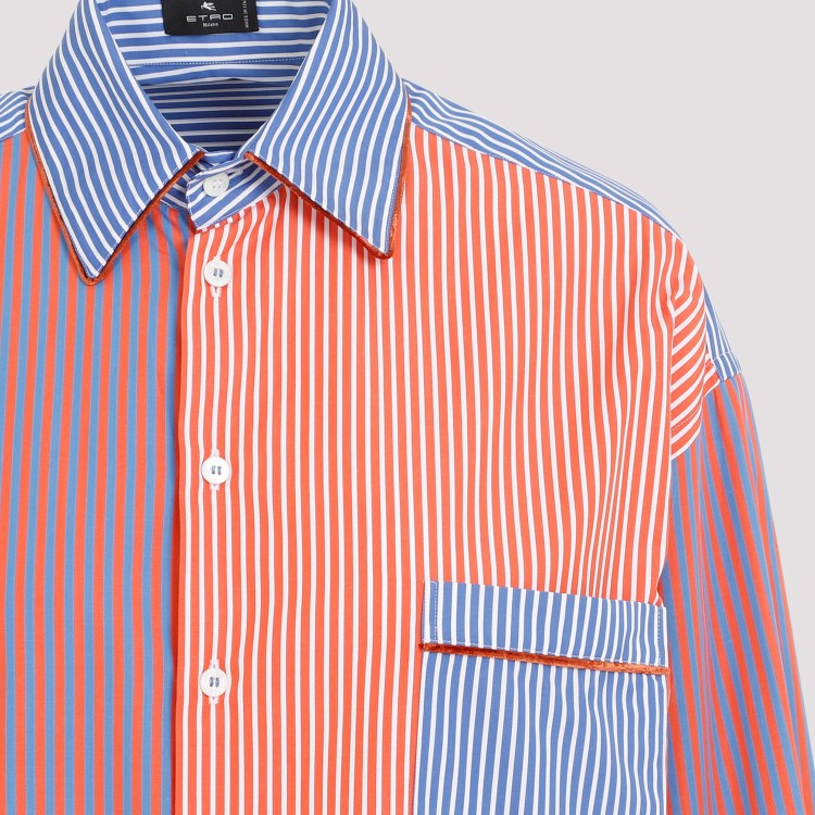 Shop Etro Multicolor Stripes Cotton Shirt In Pink