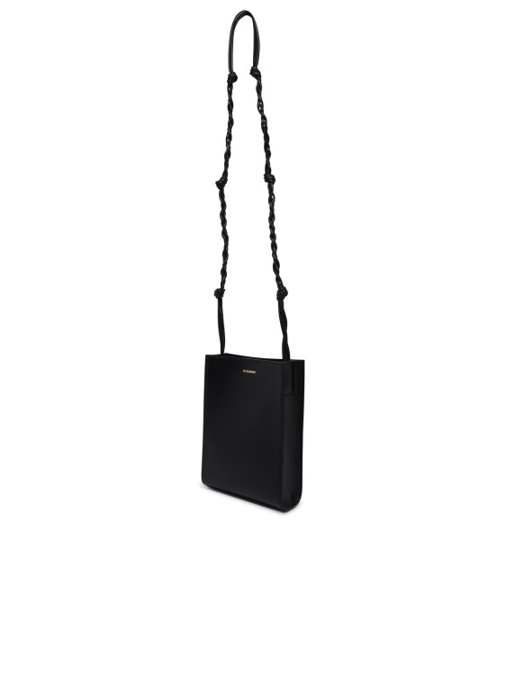 Shop Jil Sander Black Leather Small Tangle Crossbody Bag