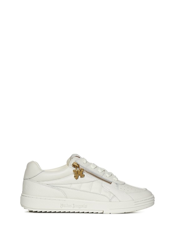 Shop Palm Angels University Sneakers In White Leather