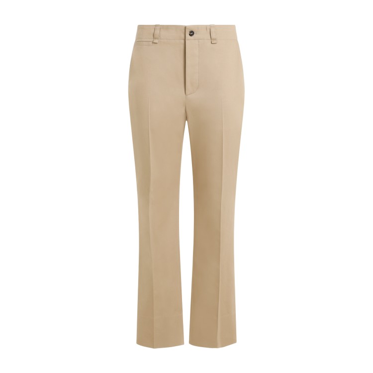 Shop Saint Laurent Beige Cotton Pants In Brown
