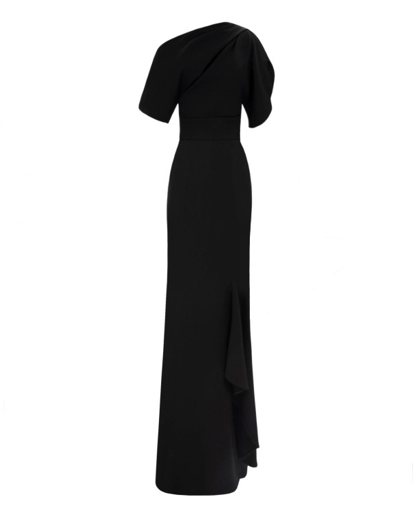 Gemy Maalouf Asymmetrical Neckline Dress - Long Dresses In Black
