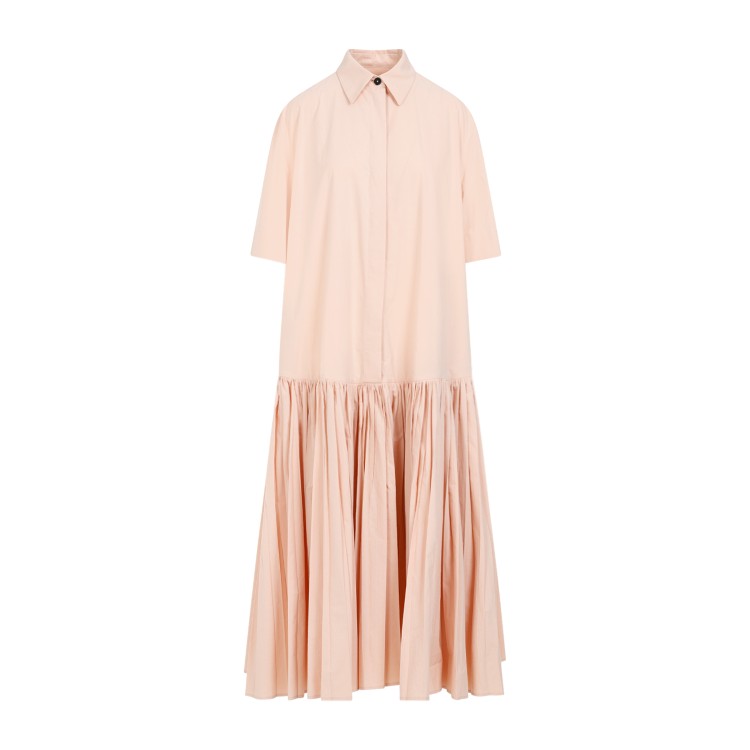 Shop Jil Sander Pink Cotton Midi Dress