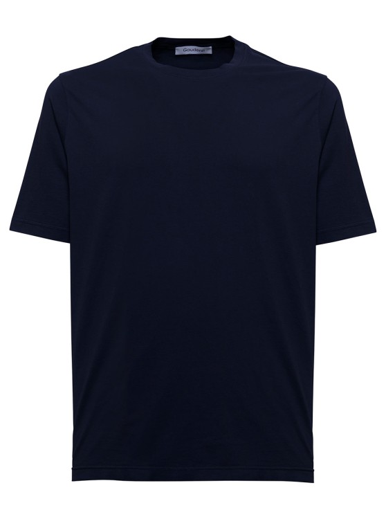 Gaudenzi Blue Cotton Crew Neck T-shirt In Black
