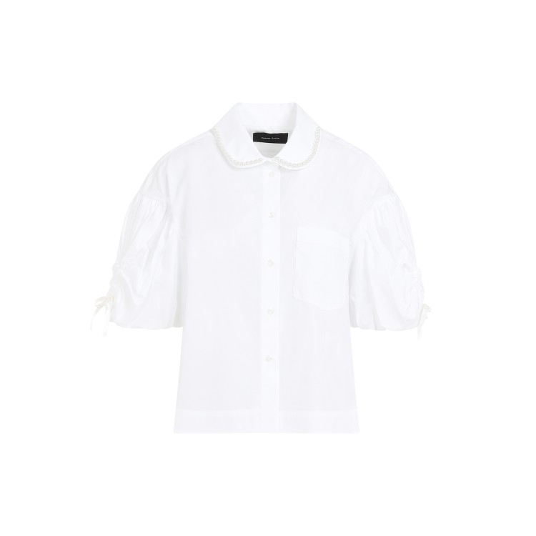Simone Rocha White Cotton Puff Sleeve Boxy Shirt