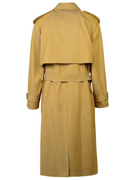 Shop Burberry Beige Cotton Trench Coat In Gold