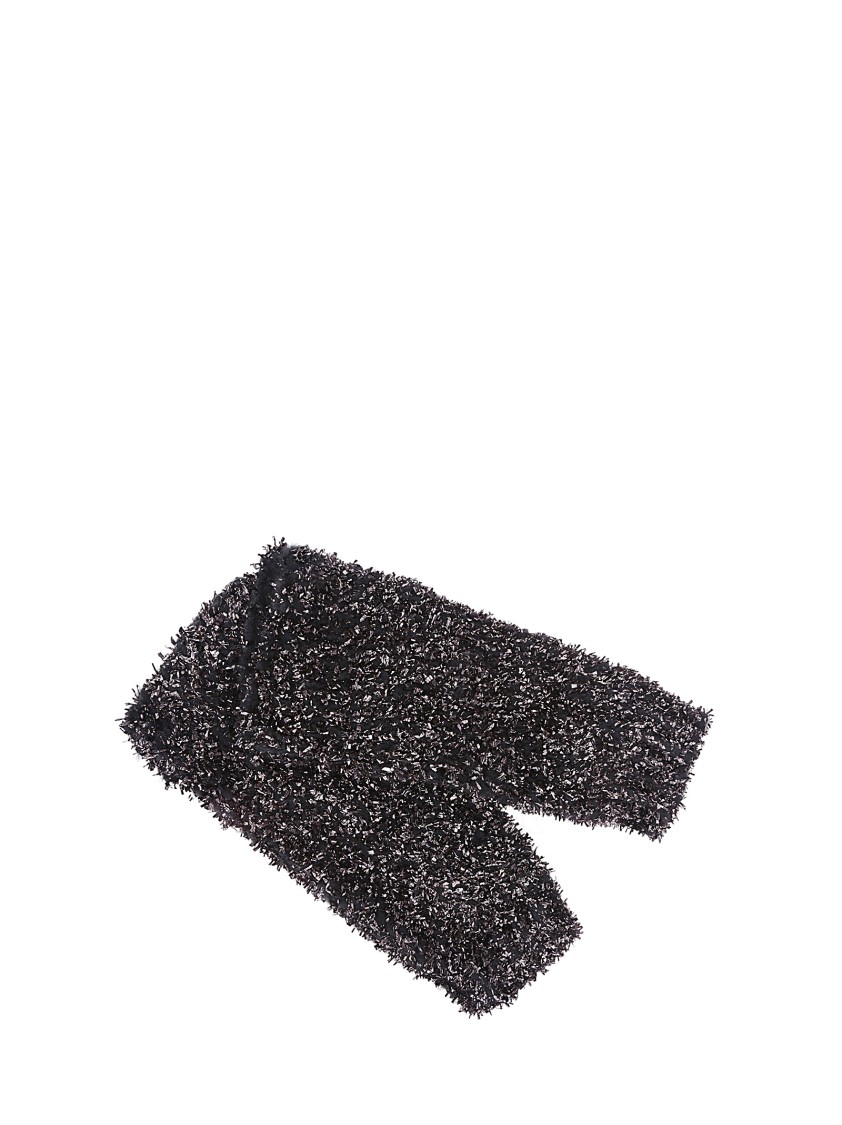 Lussi Stylish Cashmere And Silk Lurex Sleeves In Black
