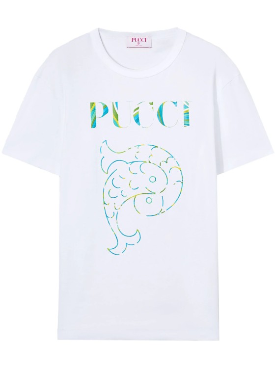 Shop Pucci T-shirt Logo-print White