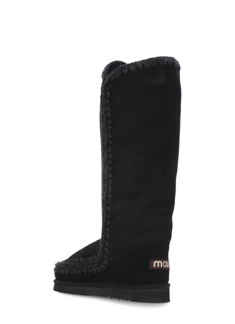 Mou Eskimo 40 Boots With Metallic Finishes In Black
