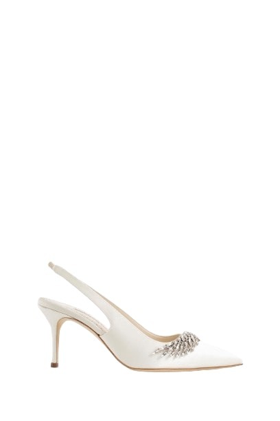 Manolo Blahnik Terala Gala 70 Jewel Slingback Pumps In Neutrals