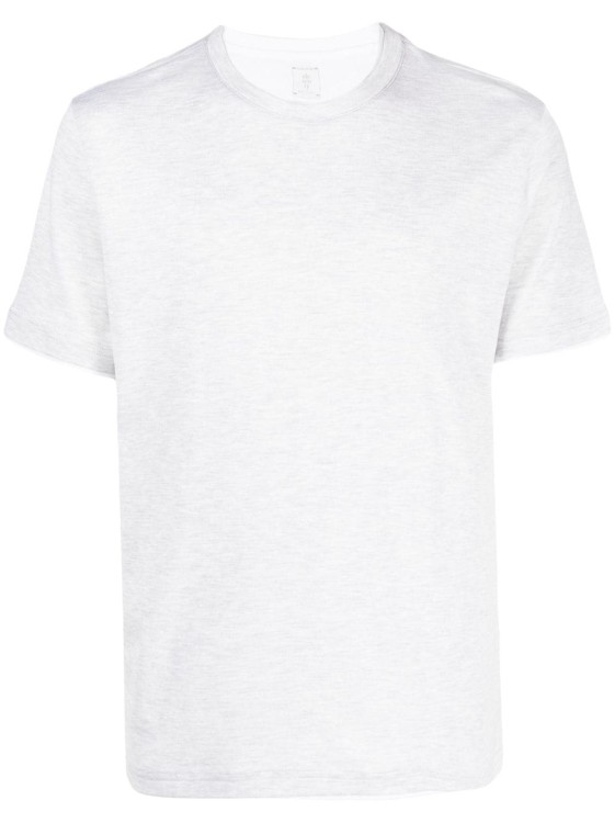 Shop Eleventy Gray Double-layer Trim T-shirt In Grey