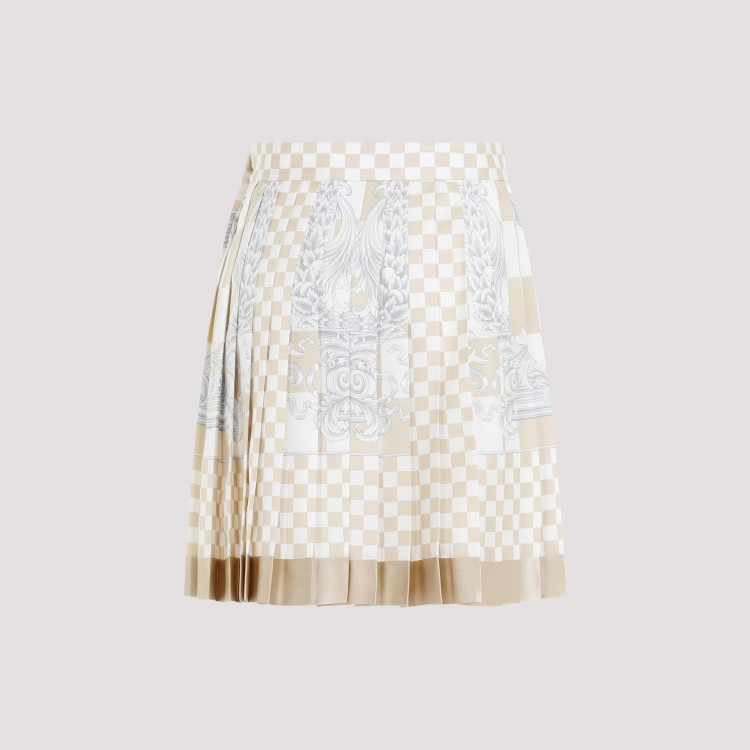 Shop Versace Damier Print Skirt In White