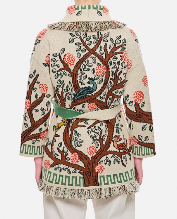 Shop Alanui Tree Of Life Cashmere Cardigan In Multicolor