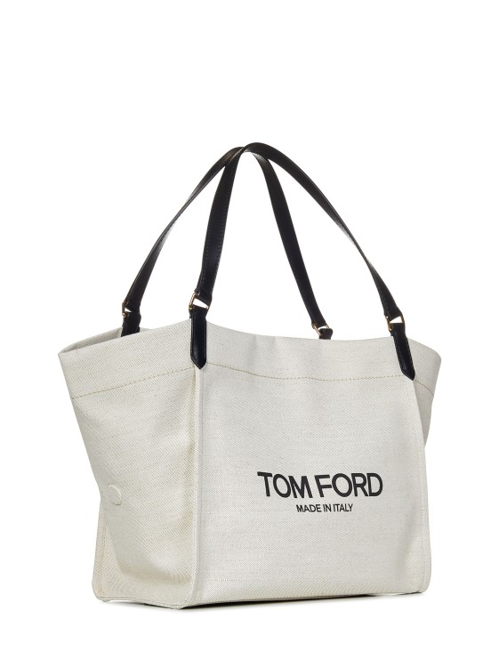 Shop Tom Ford Medium Logo Tote Bag In White
