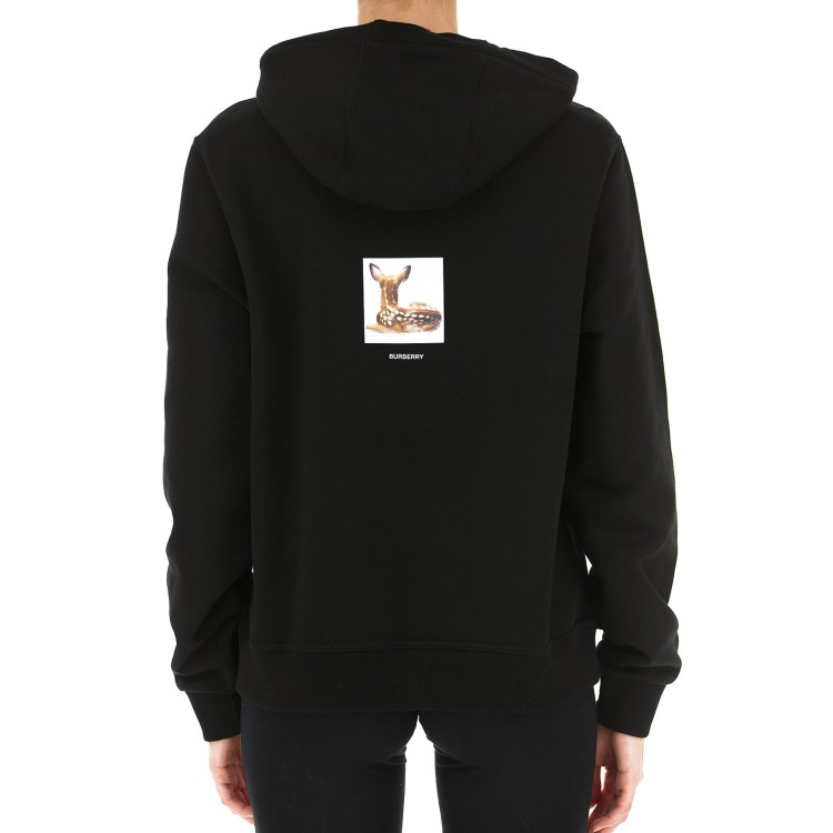 Shop Burberry Logo Hooded Sweatshirt In Black