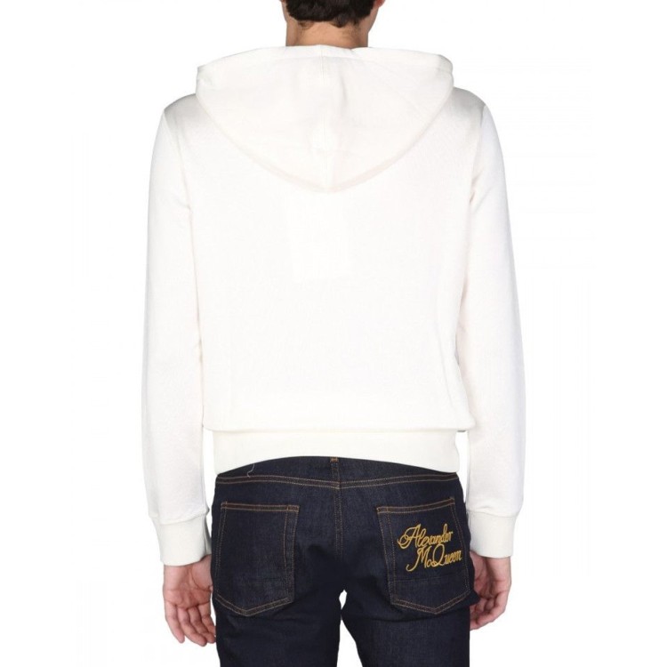 Shop Alexander Mcqueen Printed Hooded Sweatshirt In White