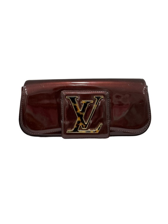 Pre-owned Louis Vuitton Burgundy Patent Leather Sobe Clutch