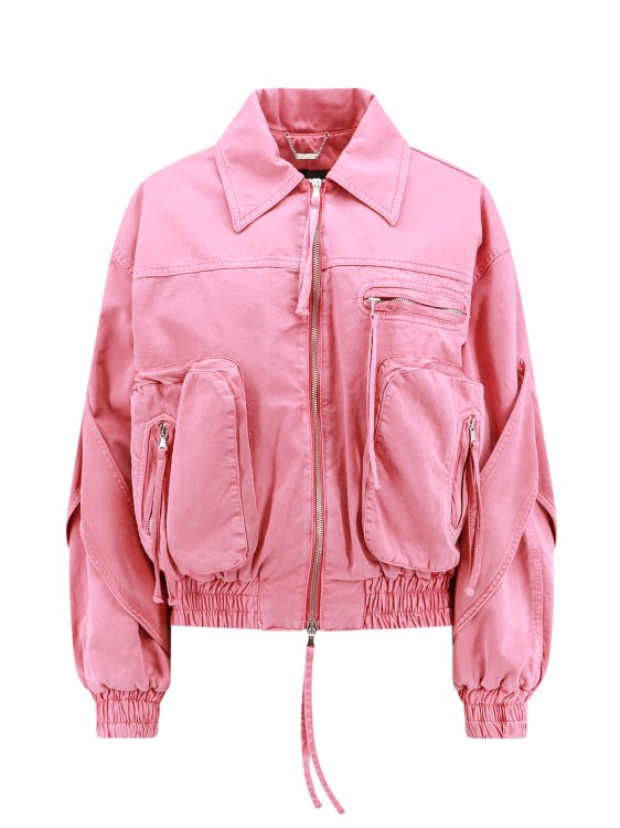 Shop Blumarine Padded Canvas Jacket In Pink