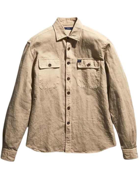 Fay Beige Over Shirt In Brown