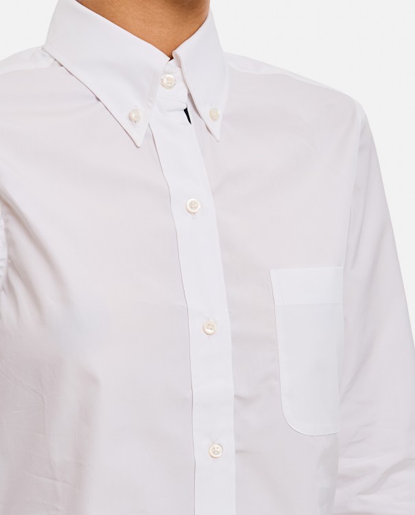Shop Thom Browne Classic Point Collar Poplin Shirt In White