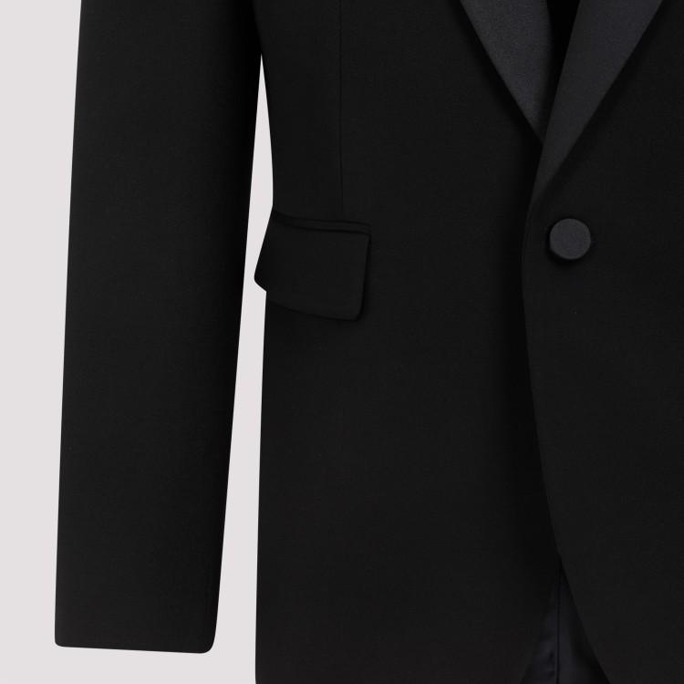 Shop Saint Laurent Tux Black Wool Jacket