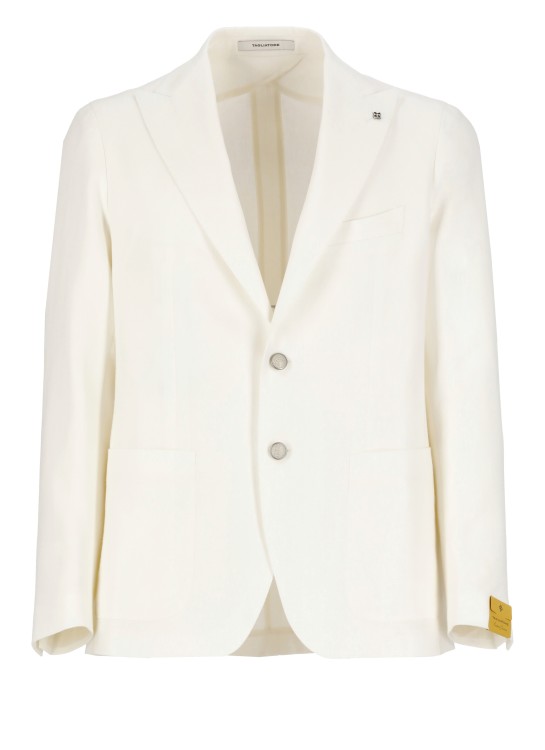 Shop Tagliatore Linen And Cotton Jacket In White