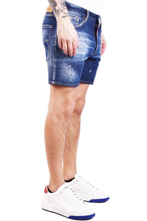 Shop Dsquared2 Blue Cotton Denim Shorts