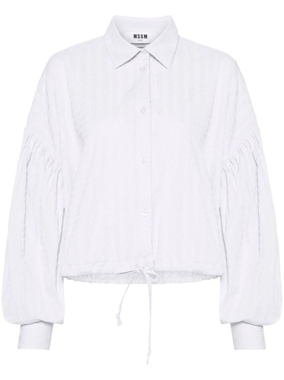 Shop Msgm White Drawstring Hem Shirt