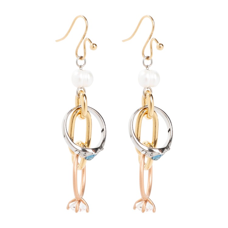 Shop Marni Deep Gold Metal Earrings In Not Applicable