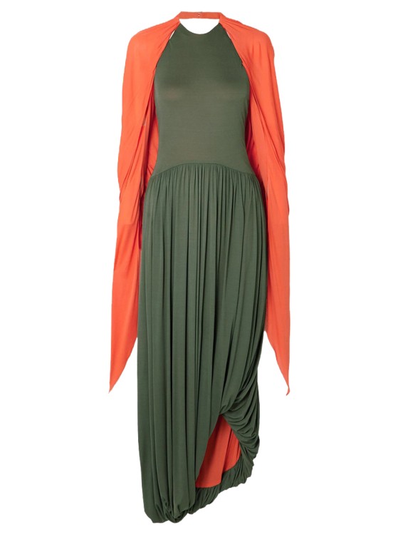 Loewe Draped Halterneck Chiffon Maxi Dress In Grey