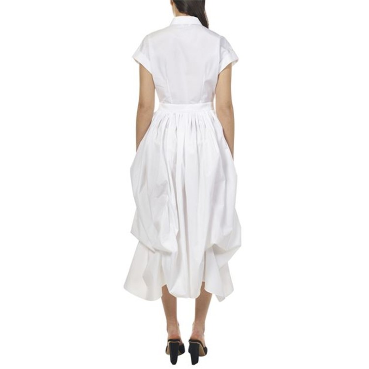 Shop Alexander Mcqueen White Cotton Midi Dress