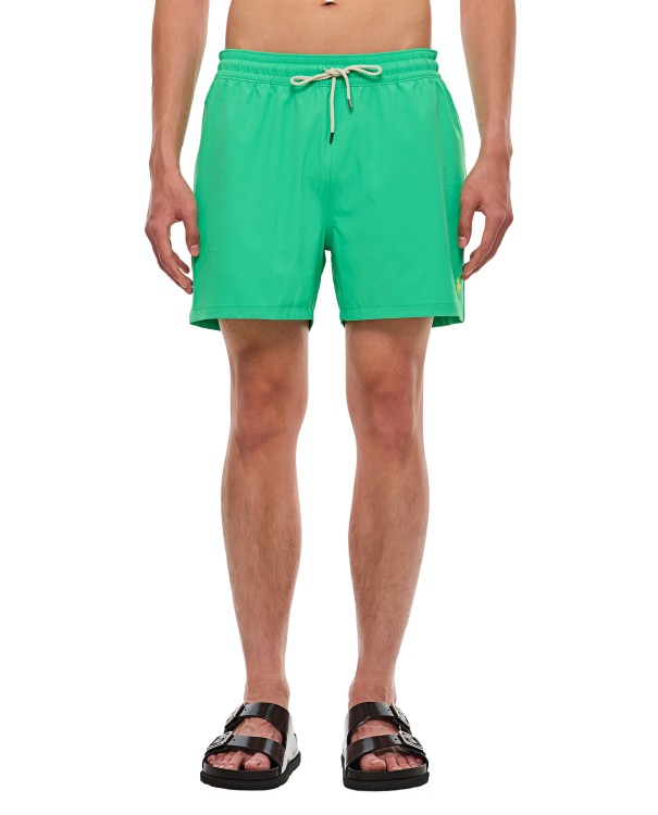 Shop Polo Ralph Lauren Mid Trunk Swimshorts In Green