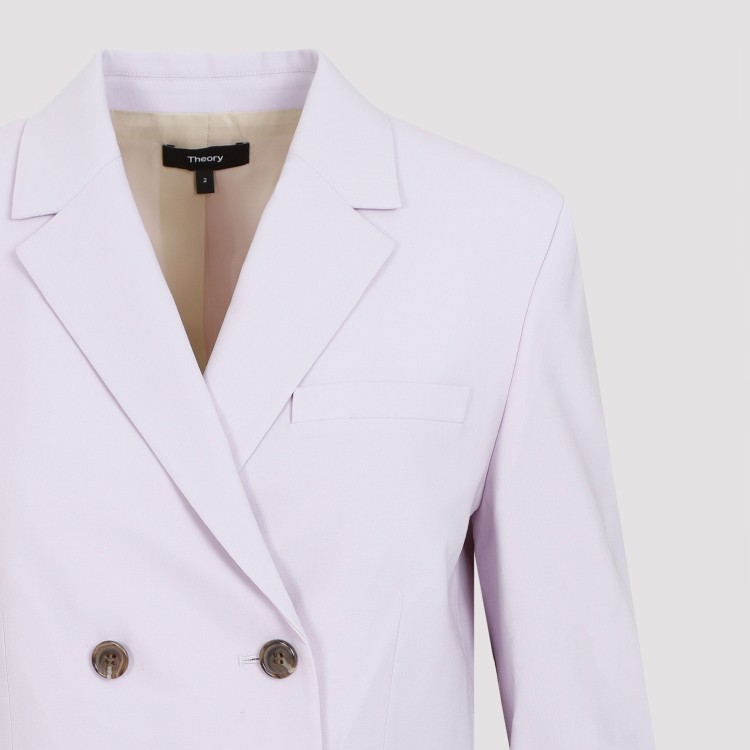 Shop Theory Lilac Sky Wool Square Double Breasted Jacket In White