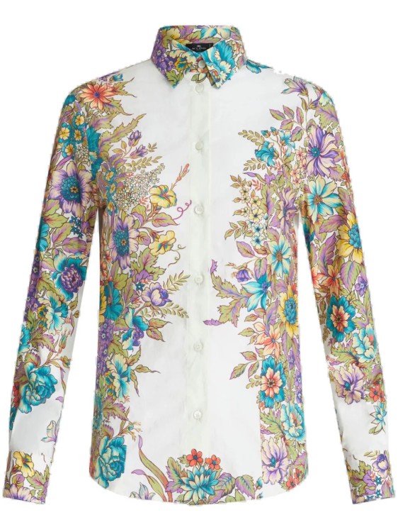 Shop Etro Multicolored Floral-print Shirt