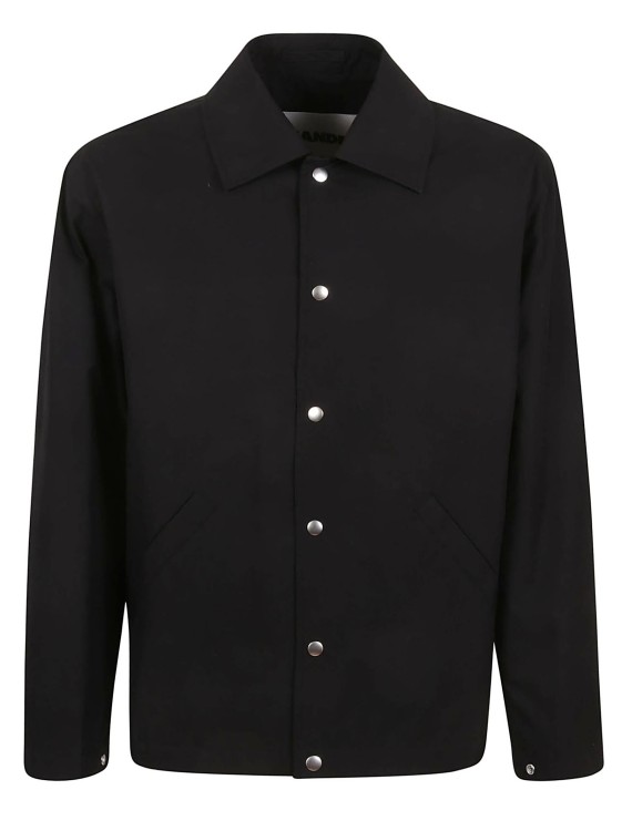 Shop Jil Sander Flat Shirt Collar Jacket In Black