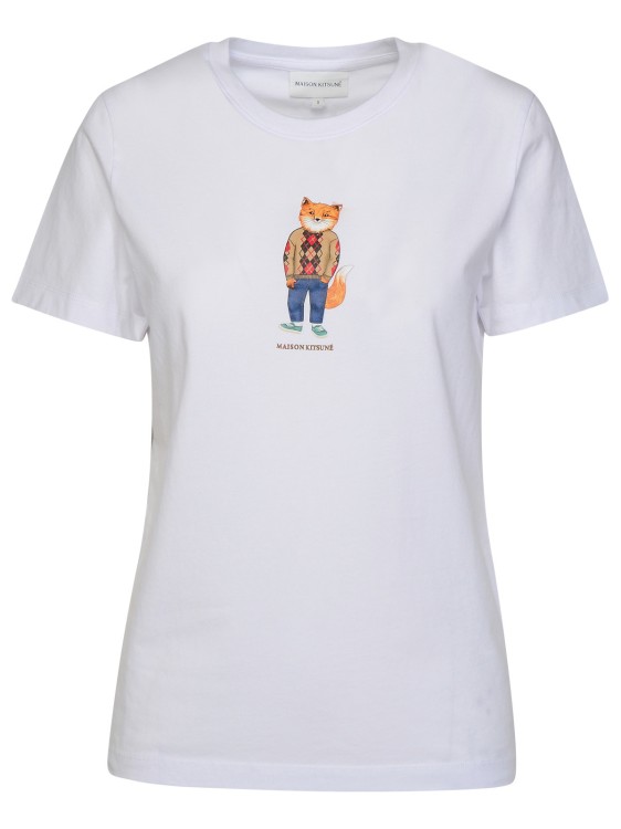 Shop Maison Kitsuné Dressed Fox T-shirt In White
