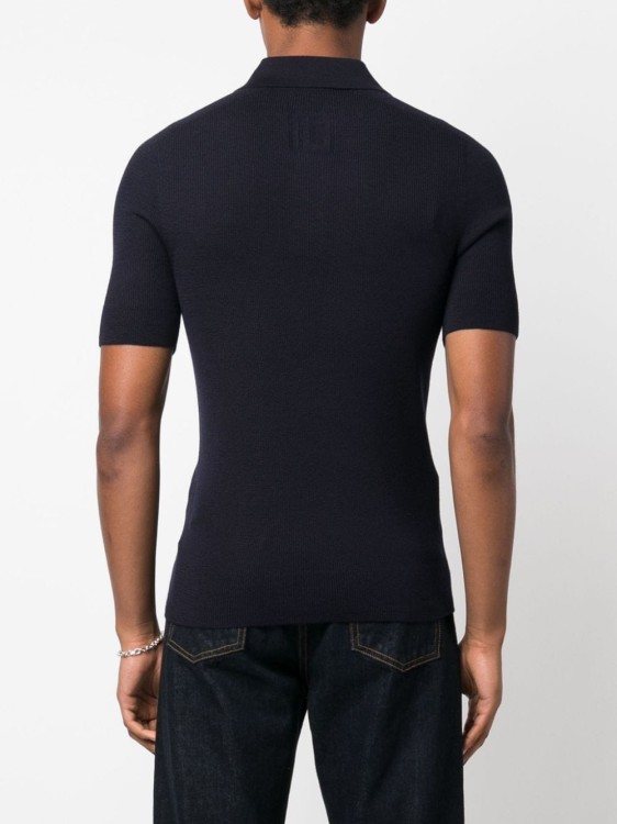Shop Balmain Logo-patch Wool Polo Shirt In Black