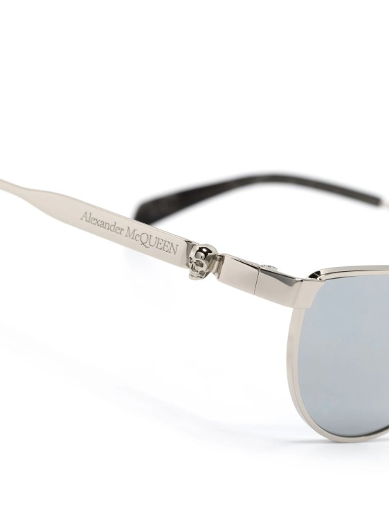 Shop Alexander Mcqueen Silver Cat-eye Sunglasses In White