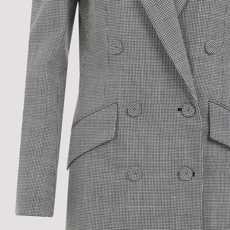 Givenchy Black And White Double Breast Wool Jacket In Grey