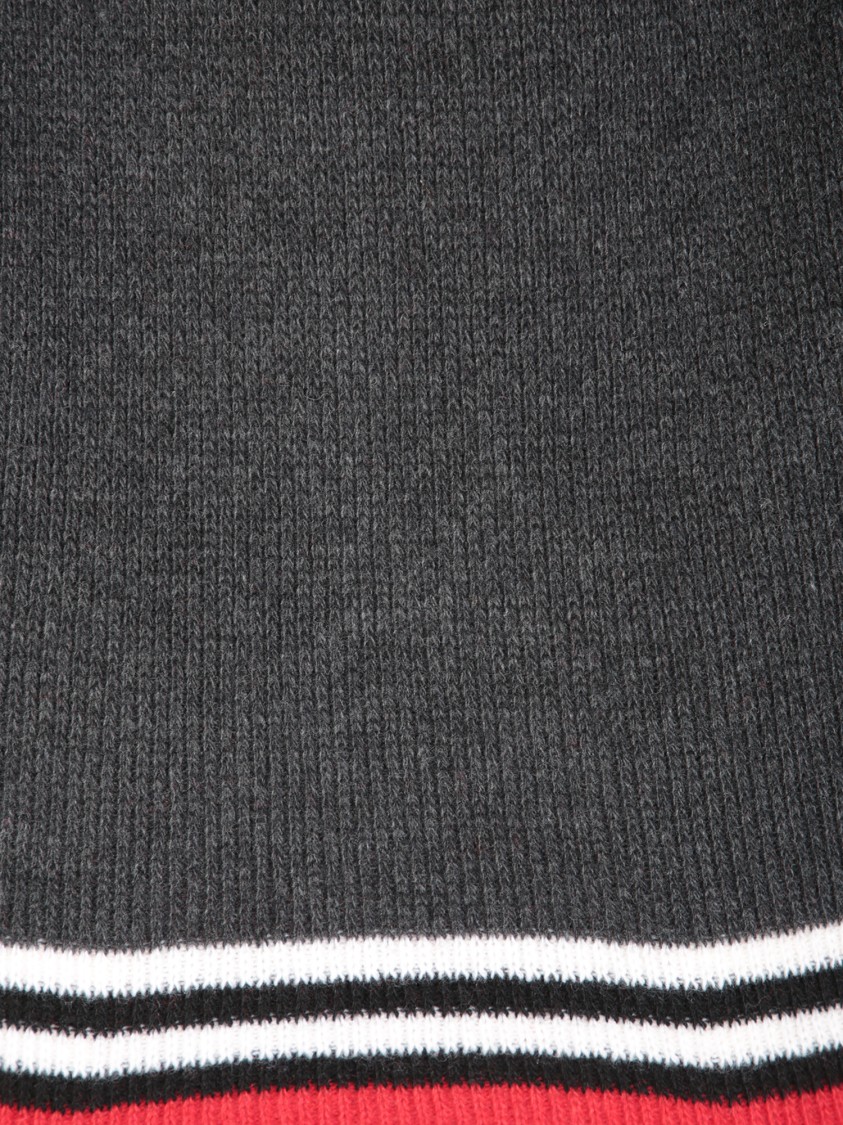 Msgm Striped Intarsia Knit Sweater In Black