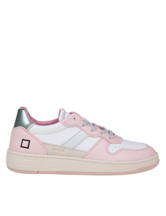 D.a.t.e. Court 2.0 Sneakers In White/pink Leather In Grey