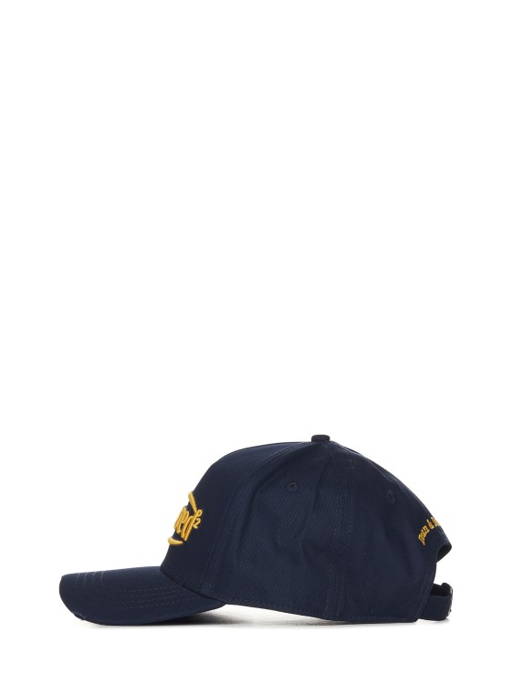 Shop Dsquared2 Baseball Hat In Blue Cotton Gabardine In Black