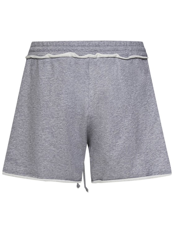 Shop Balmain Melange Gray Cotton Shorts In Grey