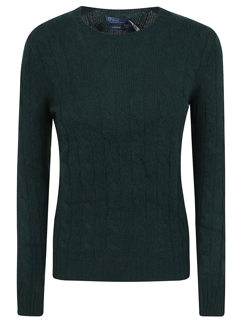 Polo Ralph Lauren Julianna Cable Knit Crewneck Pullover In Black
