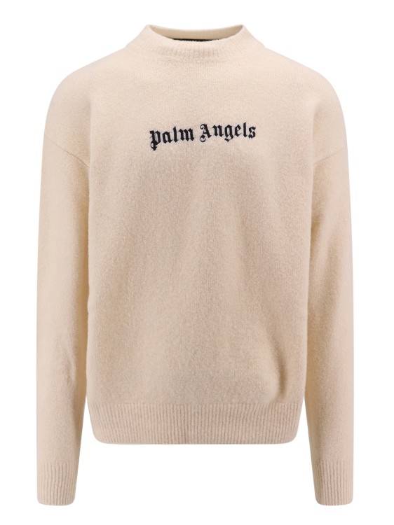 Shop Palm Angels Extrafine Merino Wool Blend Sweater In Neutrals