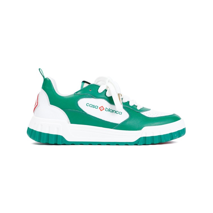 Casablanca Green And White Tennis Court Sneakers In Multi