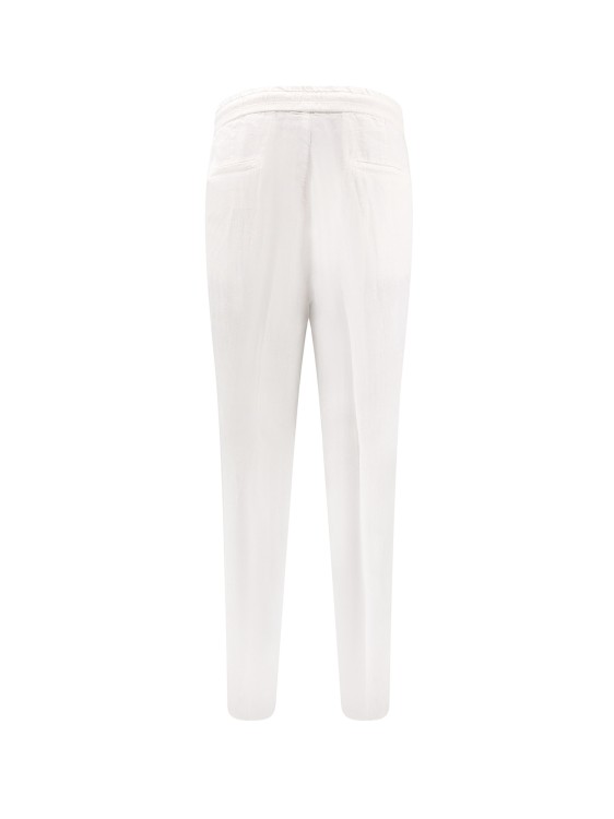Shop Brunello Cucinelli Leisure Fit Linen Trouser In White